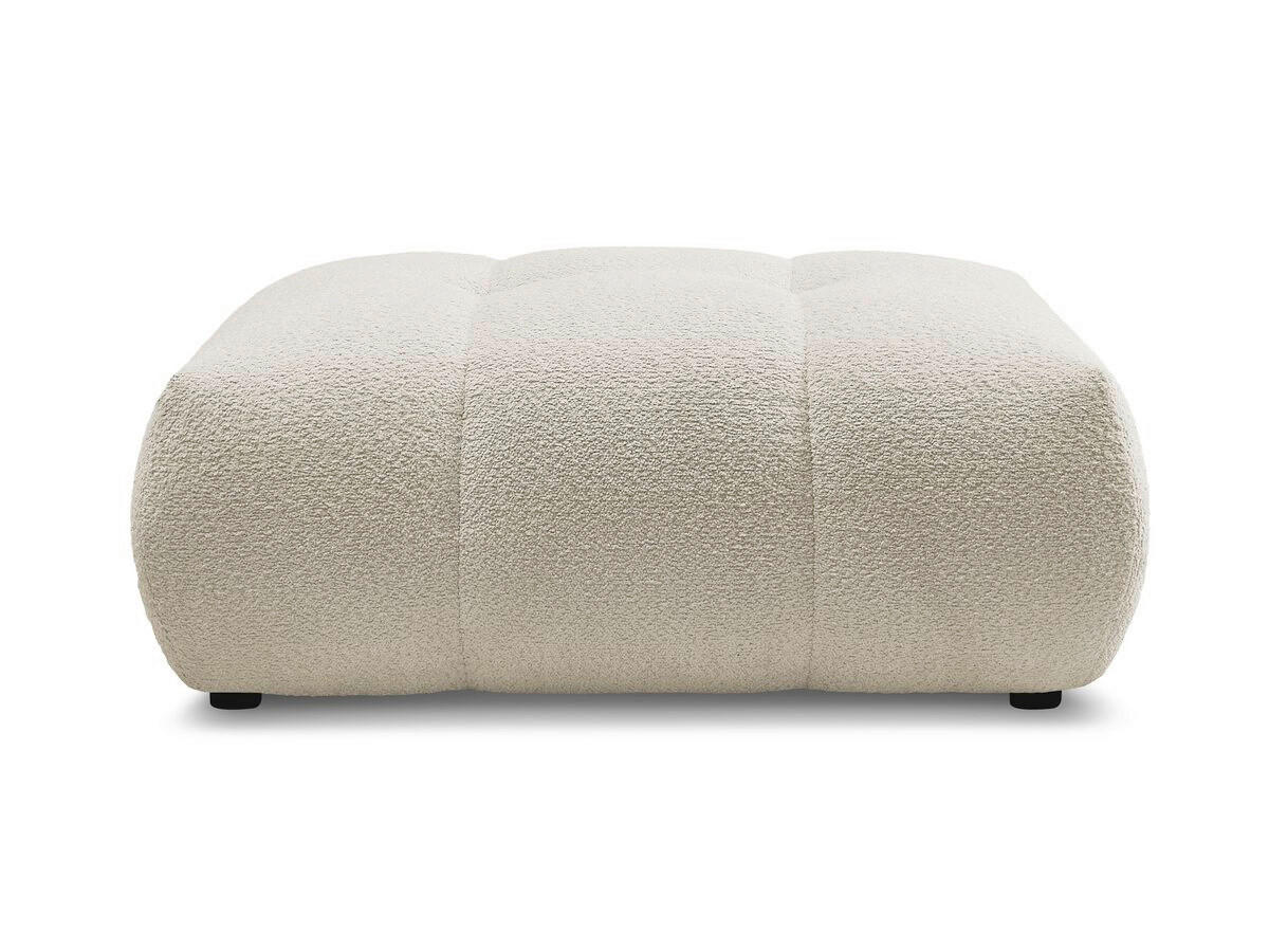HOCKER FUJI  Bouclé Beige  - Beige/Schwarz, MODERN, Kunststoff/Textil (112/44/80cm)