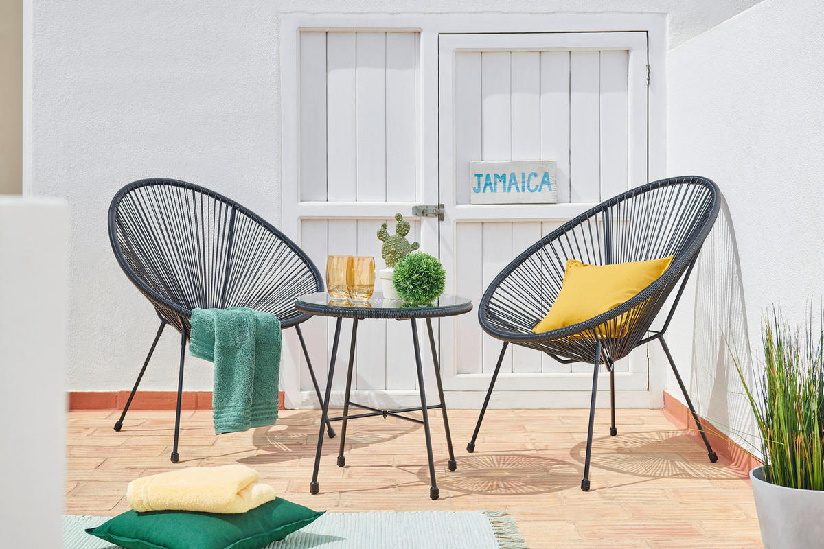 ZAHRADNÍ KŘESLO, kov, plast - černá, Design, kov/plast (72/88/77cm) - Ambia Garden