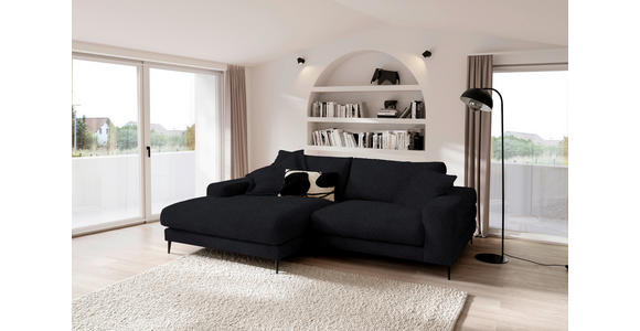 ECKSOFA  in Flachgewebe Schwarz  177/253 cm  - Schwarz, Design, Textil/Metall (177/253cm) - Dieter Knoll