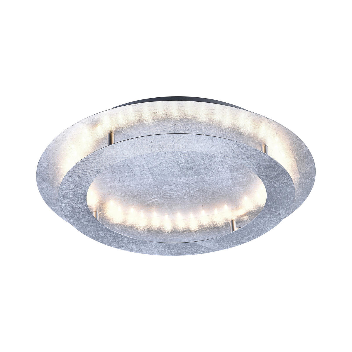 LED-DECKENLEUCHTE Nevis 50/50/8 cm   - Silberfarben, Design, Kunststoff/Metall (50/50/8cm) - Paul Neuhaus