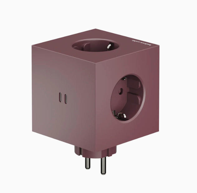 STECKDOSENWÜRFEL - Bordeaux, Basics, Kunststoff (7,6/7,6/11,3cm) - AVOLT