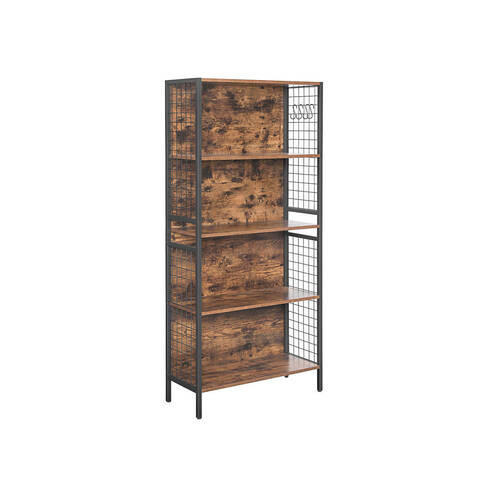 BÜCHERWAND  74/154,5/30 cm Braun, Schwarz  - Schwarz/Braun, Basics, Holzwerkstoff/Metall (74/154,5/30cm) - Boxxx