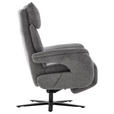 FERNSEHSESSEL  mit Relaxfunktion Struktur Grau  - Schwarz/Grau, MODERN, Textil/Metall (73/115/85cm) - Cantus