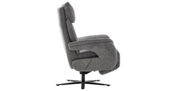FERNSEHSESSEL  mit Relaxfunktion Struktur Grau  - Schwarz/Grau, MODERN, Textil/Metall (73/115/85cm) - Cantus