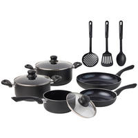 SADA HRNCOV 8-dielne - priehľadné/čierna, Basics, kov/plast - Homeware Profession.