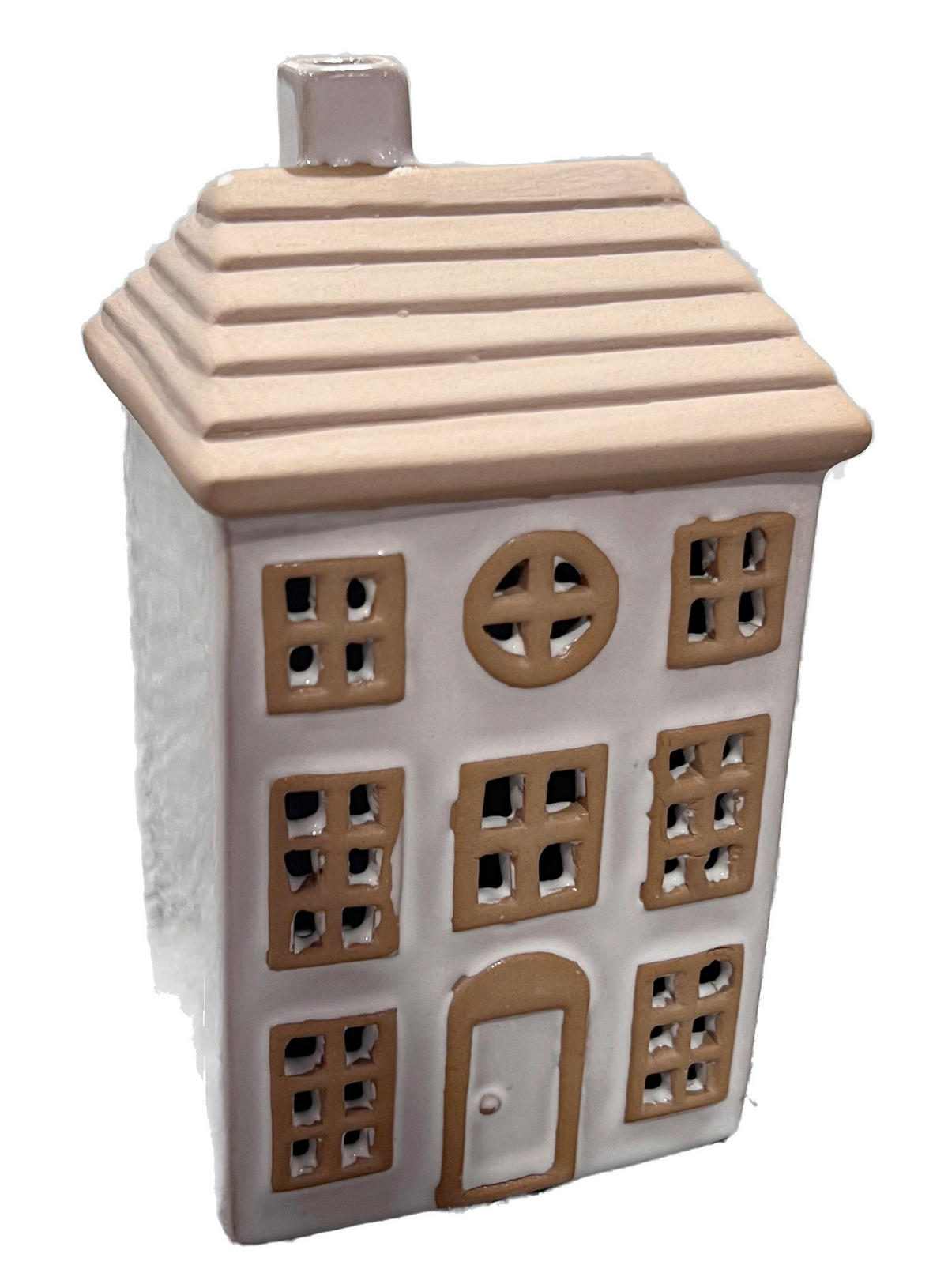 DEKORAČNÝ DOMČEK - biela/prírodná farba, Trend, keramika (8,4/14,8/7,3cm) - X-Mas