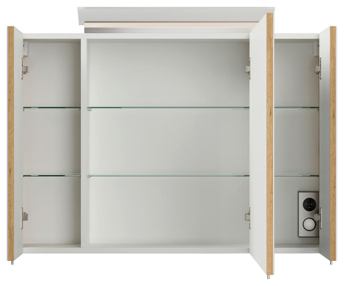 SPIEGELSCHRANK 90/62/17 cm  - Eichefarben, MODERN, Glas/Holzwerkstoff (90/62/17cm) - MID.YOU