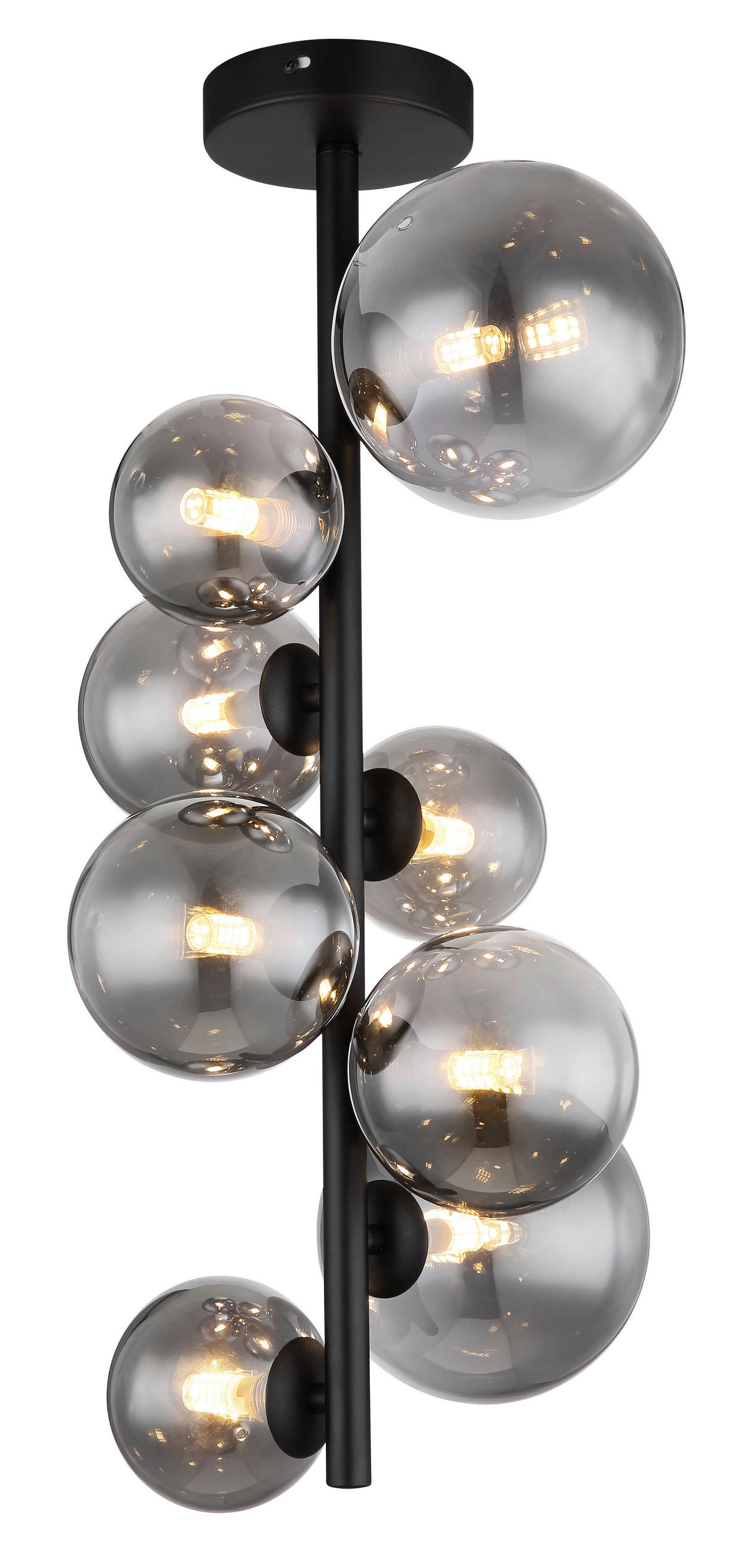 LED-TAKLAMPA 3,5 W 28/60 cm  - svart, Design, metall/glas (28/60cm) - Globo