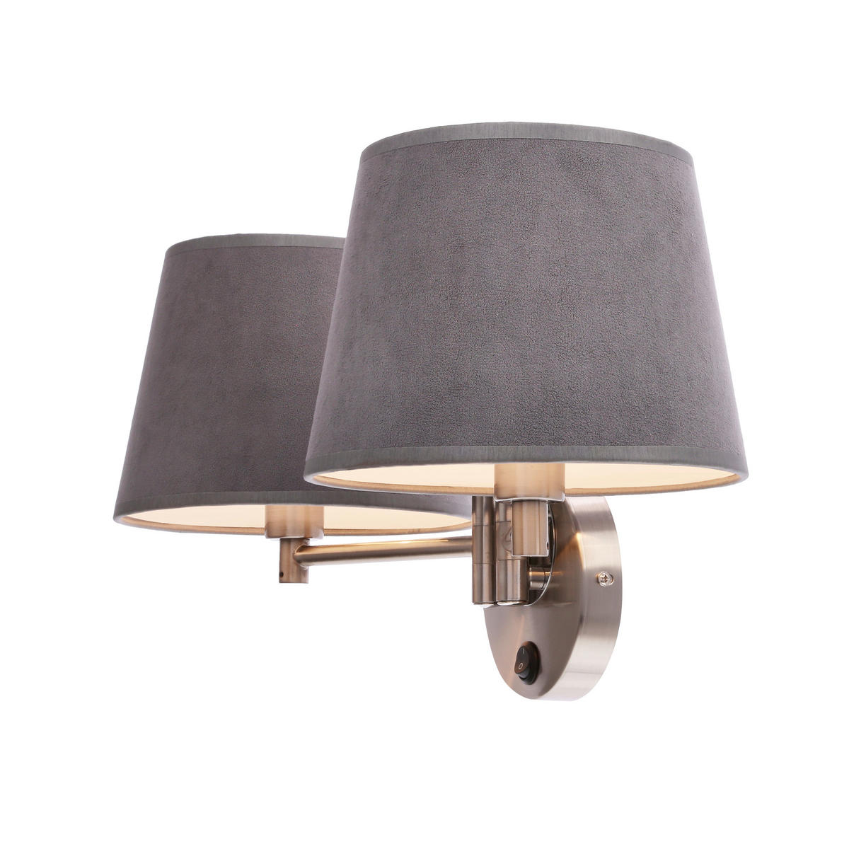 WANDLEUCHTE Ibis 48/25/25 cm   - Chromfarben/Graphitfarben, KONVENTIONELL, Kunststoff/Metall (48/25/25cm)