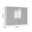 DREHTÜRENSCHRANK 301/235/61 cm,  in Graphitfarben, 6-türig  - Graphitfarben, Basics, Glas/Holzwerkstoff (301/235/61cm) - Novel