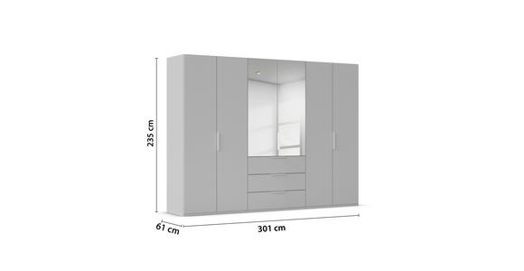 DREHTÜRENSCHRANK 301/235/61 cm,  in Graphitfarben, 6-türig  - Graphitfarben, Basics, Glas/Holzwerkstoff (301/235/61cm) - Novel
