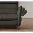 ECKSOFA in Echtleder Dunkelgrau  169/298 cm  - Dunkelgrau/Schwarz, Design, Leder/Metall (169/298cm) - Dieter Knoll