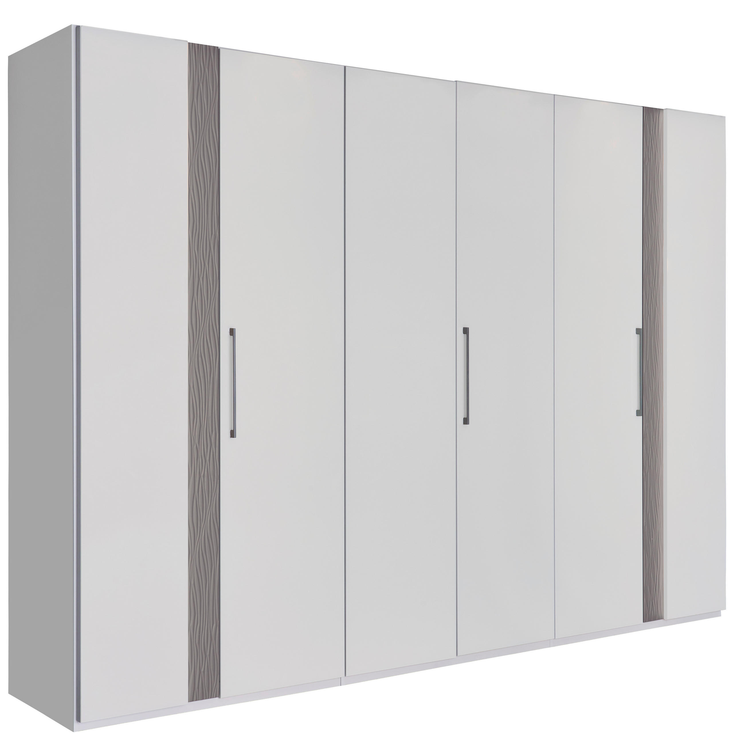 DREHTÜRENSCHRANK in Grau  - Chromfarben/Grau, Design, Glas/Holzwerkstoff (300/216/59cm) - Dieter Knoll