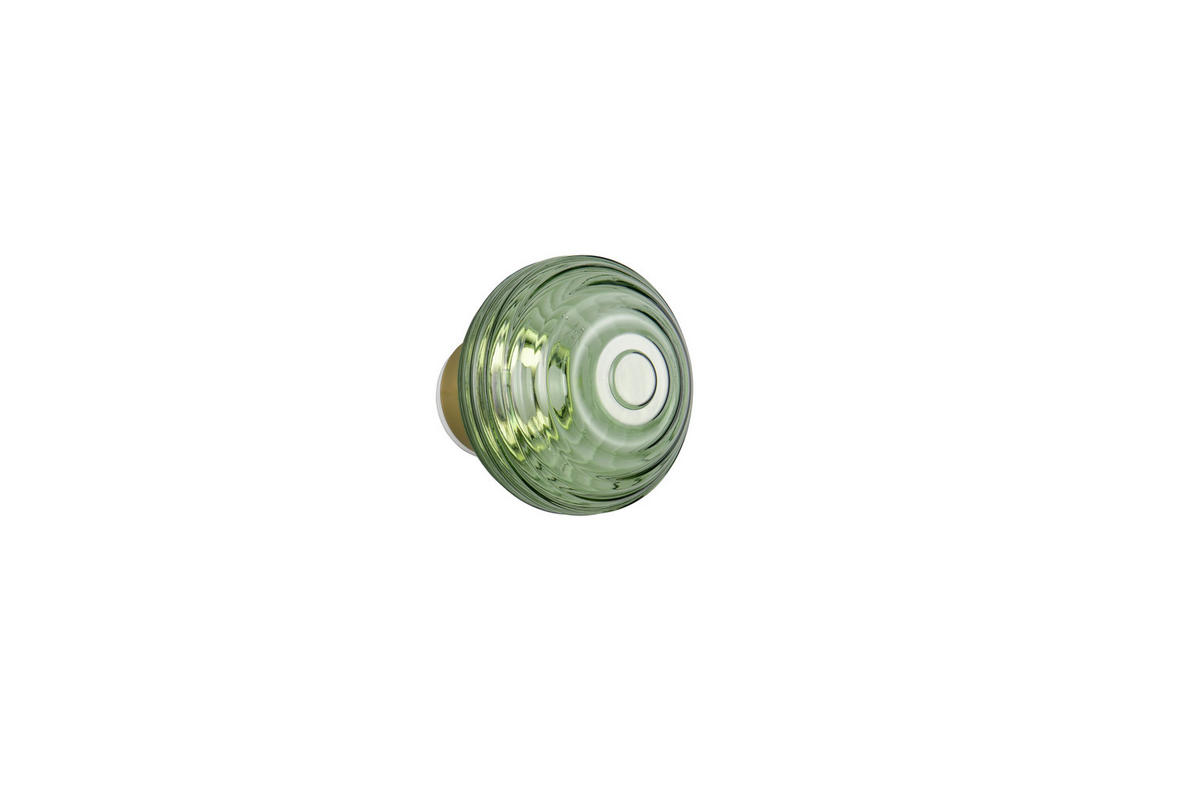 LED-WANDLEUCHTE - Messingfarben/Grün, Lifestyle, Glas/Metall (15,5/15cm)
