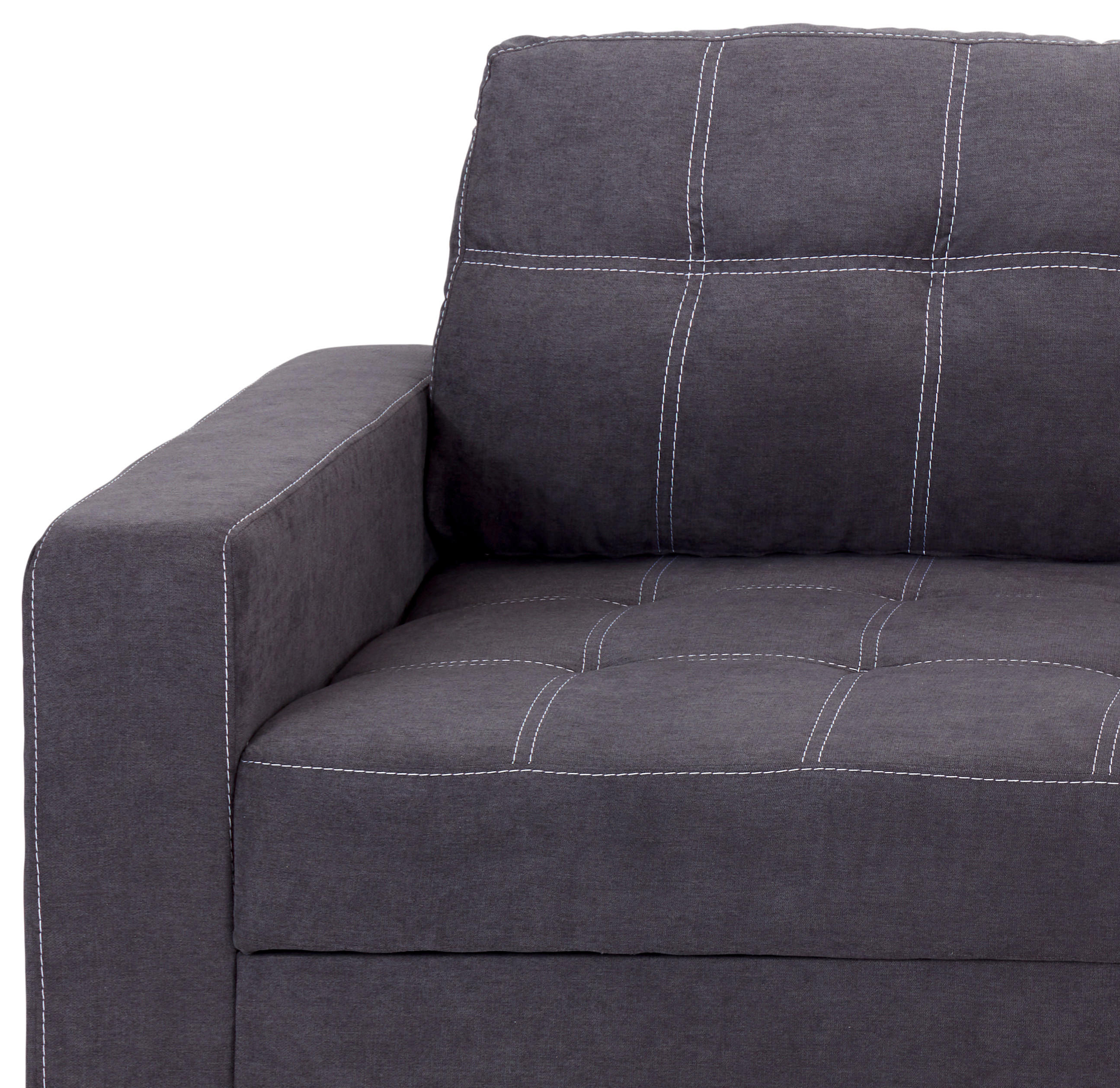 HÖRNSOFFA i mikrofiber mörkgrå  - mörkgrå/vit, Design, textil/plast (240/160cm) - Livetastic