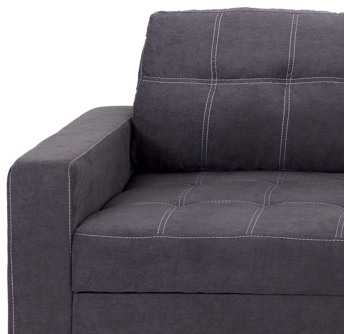 ECKSOFA in Mikrofaser Dunkelgrau  - Weiss/Dunkelgrau, Design, Kunststoff/Textil (240/160cm) - Livetastic