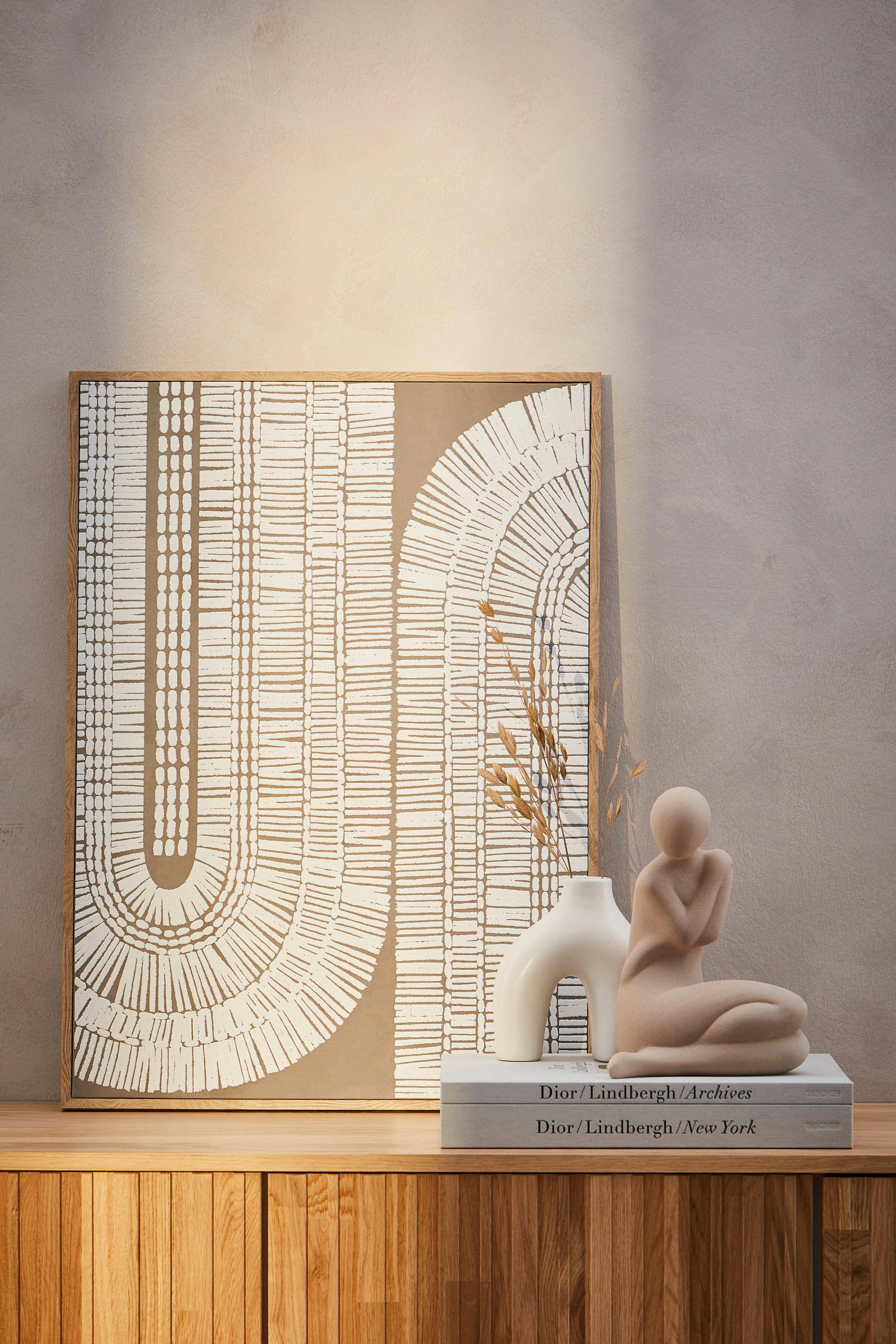 BILD Abstraktes  - Beige/Weiß, Trend, Holzwerkstoff/Kunststoff (50/70cm) - Monee