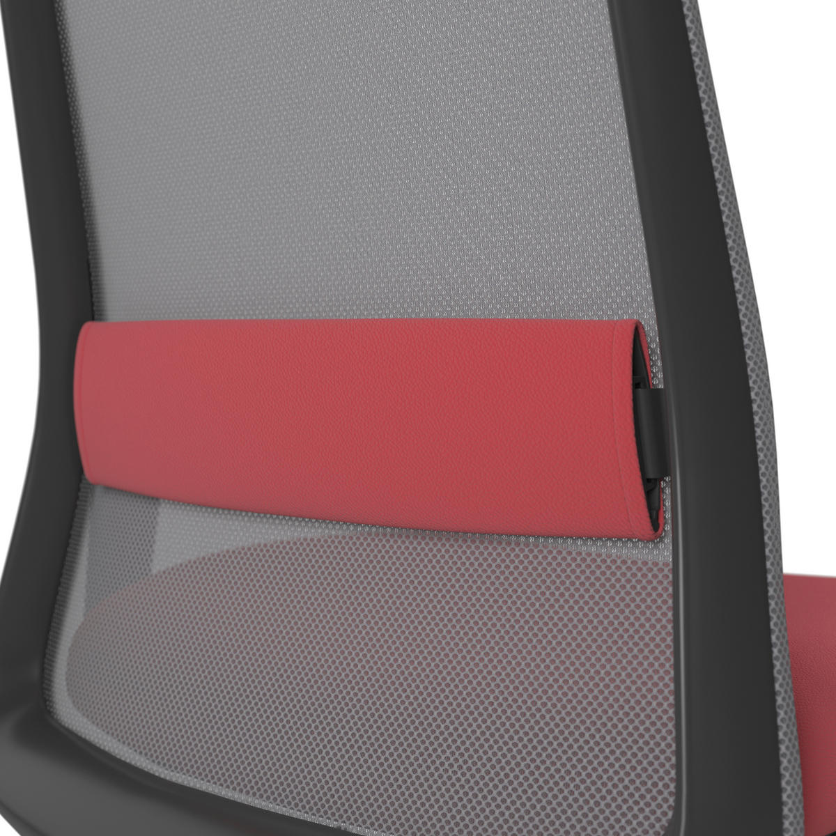 DREHSTUHL Grau, Rot, Schwarz  - Rot/Schwarz, MODERN, Leder/Kunststoff (70/103-115/70cm)