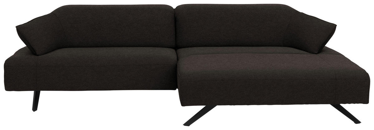 ECKSOFA in Struktur Dunkelgrau  - Dunkelgrau/Anthrazit, Design, Textil/Metall (276/165cm) - Himolla