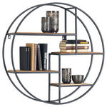 WANDREGAL 80/80/22 cm  - Schwarz/Akaziefarben, Trend, Holz/Metall (80/80/22cm) - Landscape