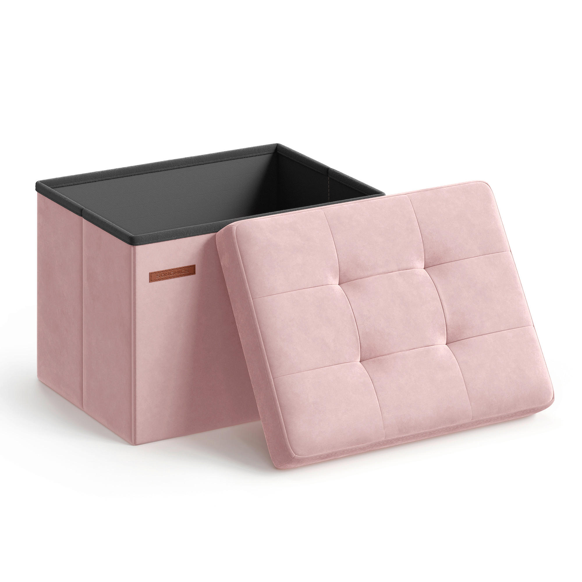 SITZBOX in Textil, Holzwerkstoff Rosa  - Rosa, Basics, Holzwerkstoff/Textil (41/31/31cm)