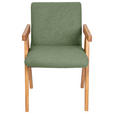 ARMLEHNSTUHL in Holz, Textil Grün  - Eichefarben/Grün, KONVENTIONELL, Holz/Textil (53,5/83/62cm) - Linea Natura