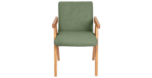 ARMLEHNSTUHL in Holz, Textil Grün  - Eichefarben/Grün, KONVENTIONELL, Holz/Textil (53,5/83/62cm) - Linea Natura