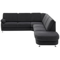 ECKSOFA in Flachgewebe Anthrazit  - Anthrazit/Alufarben, Konventionell, Textil/Metall (269/289cm) - Beldomo System