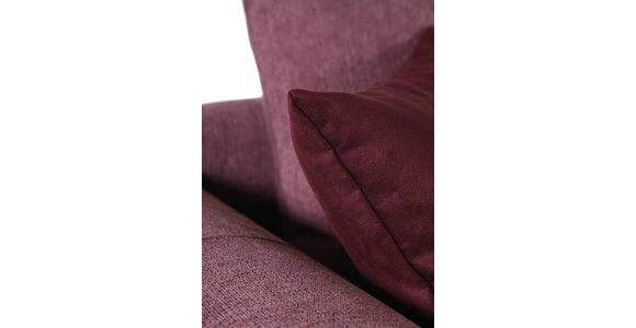 3-SITZER-SOFA Flachgewebe Rosa  - Dunkelrosa/Schwarz, ROMANTIK / LANDHAUS, Holz/Textil (218/81/91cm) - Landscape