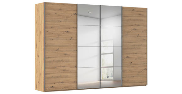 SCHWEBETÜRENSCHRANK  in Eiche Artisan  - Chromfarben/Eiche Artisan, Design, Holzwerkstoff/Metall (316/223/68cm) - Novel