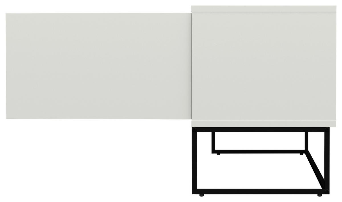 LOWBOARD Lipp  in 118/57/43 cm  - Schwarz/Weiß, Design, Holzwerkstoff/Metall (118/57/43cm)