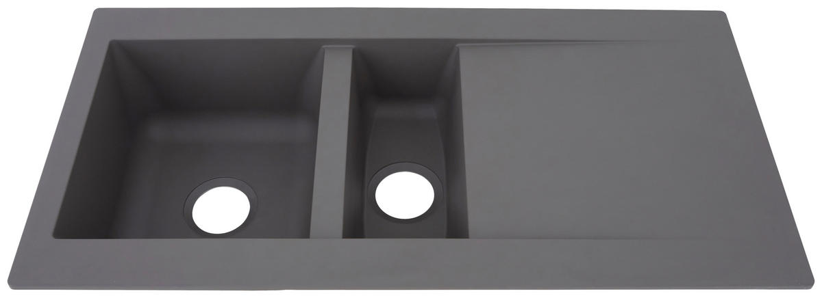 SPÜLE 1712DENVER100X50G  - Grau, Trend, Glas/Kunststoff (100/20/50cm) - Respekta