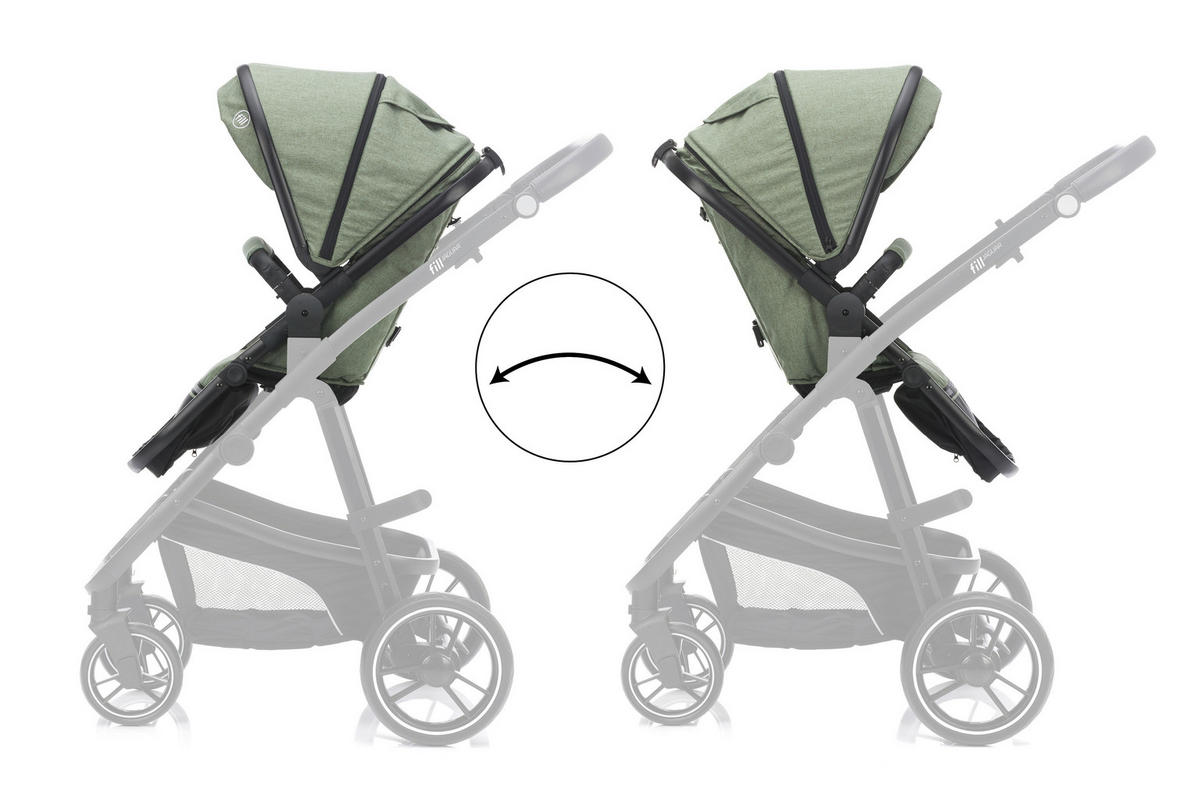 DEČJA KOLICA - SET  JAGUAR  - zelena/crna, Osnovno, tekstil/metal (50/45/85cm) - JAGUAR