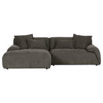 ECKSOFA in Flachgewebe Dunkelgrau  - Dunkelgrau/Schwarz, KONVENTIONELL, Kunststoff/Textil (174/274cm) - Carryhome