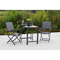 GARTENSET Aluminium  - Graphitfarben/Grau, MODERN, Textil/Metall - Gardenson