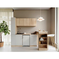 KUHINJSKI BLOK - barve hrasta/bela, Design, umetna masa/leseni material (180cm) - Respekta
