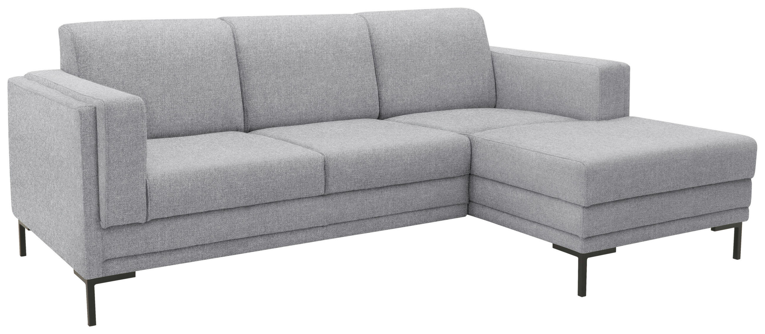 ECKSOFA Looks VII Silberfarben Webstoff - Silberfarben/Schwarz, Design, Textil/Metall (214/146cm) - LOOKS by W.Joop