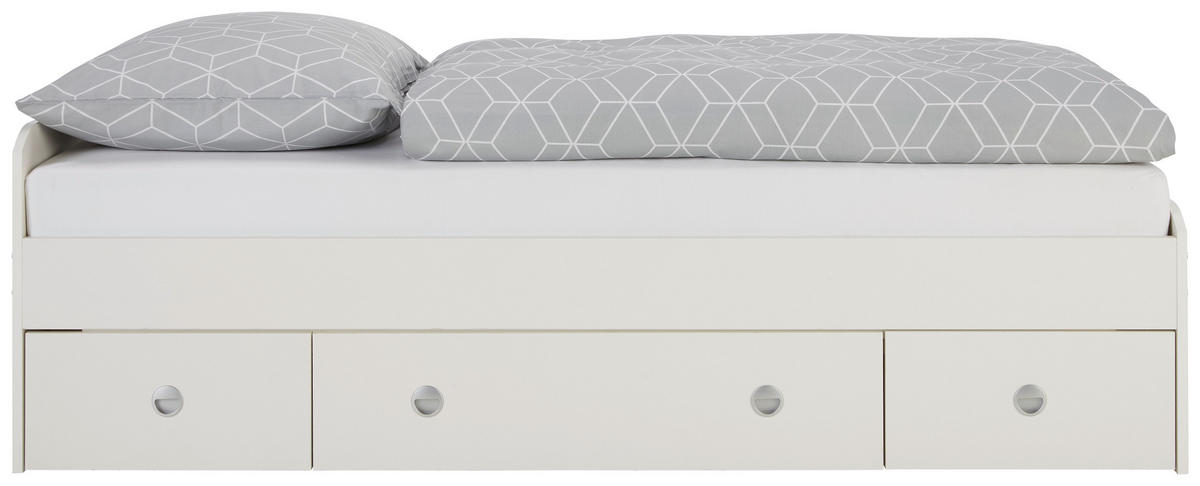 KREVET   90/200 cm   bijela  - bijela/crna, Konvencionalno, drvni materijal/plastika (90/200cm) - Ti'me
