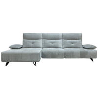 ECKSOFA Hellgrau Chenille  - Hellgrau/Schwarz, Design, Kunststoff/Textil (162/314cm) - Livetastic