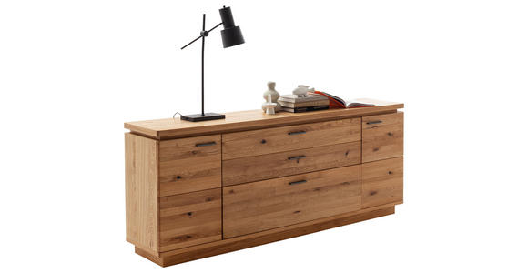 SIDEBOARD 210/84/44 cm  - Eichefarben/Anthrazit, Natur, Holz/Holzwerkstoff (210/84/44cm) - Linea Natura