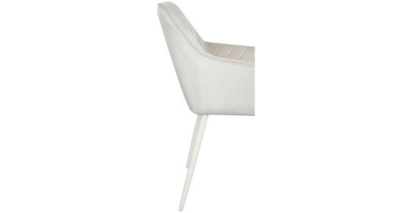 ARMLEHNSTUHL  inklusive Armlehnen Samt  Creme  - Creme, Design, Textil/Metall (56/82,5/61,5cm) - Novel