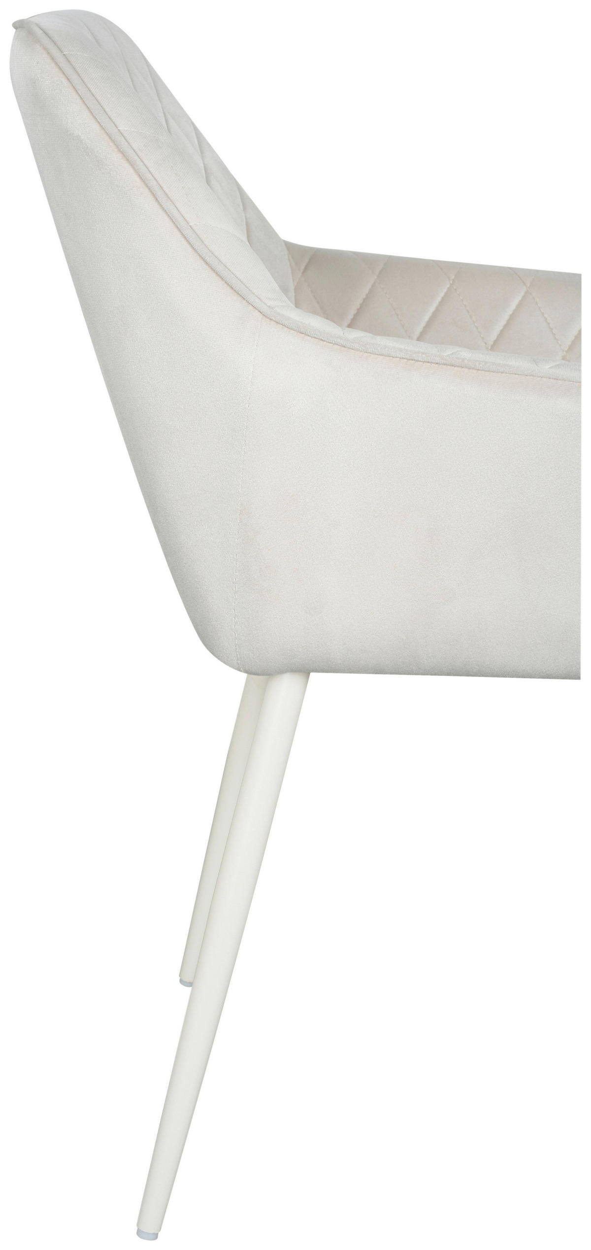 ARMLEHNSTUHL  inklusive Armlehnen Samt  Creme  - Creme, Design, Textil/Metall (56/82,5/61,5cm) - Novel