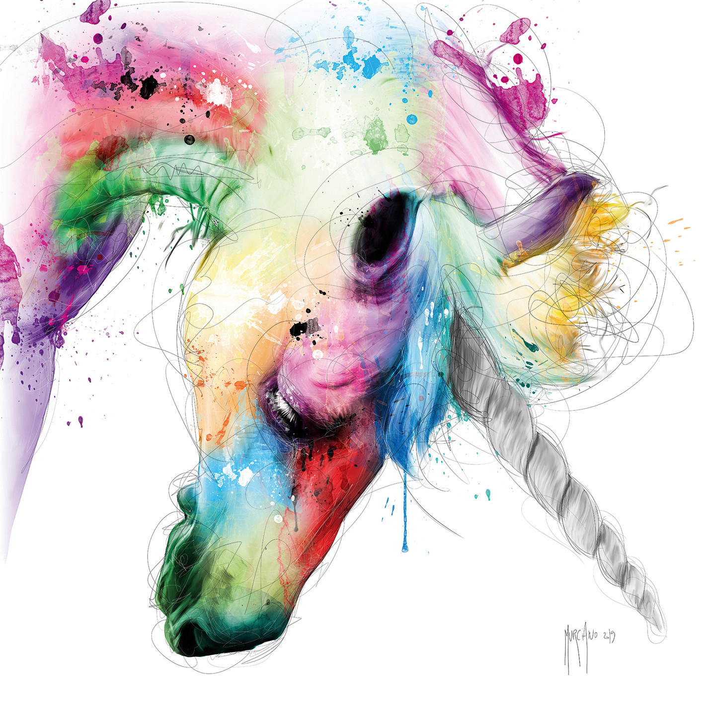 KUNSTDRUCK Tiere 50/50 cm  - Blau/Gelb, Basics, Papier (50/50cm) - Monee