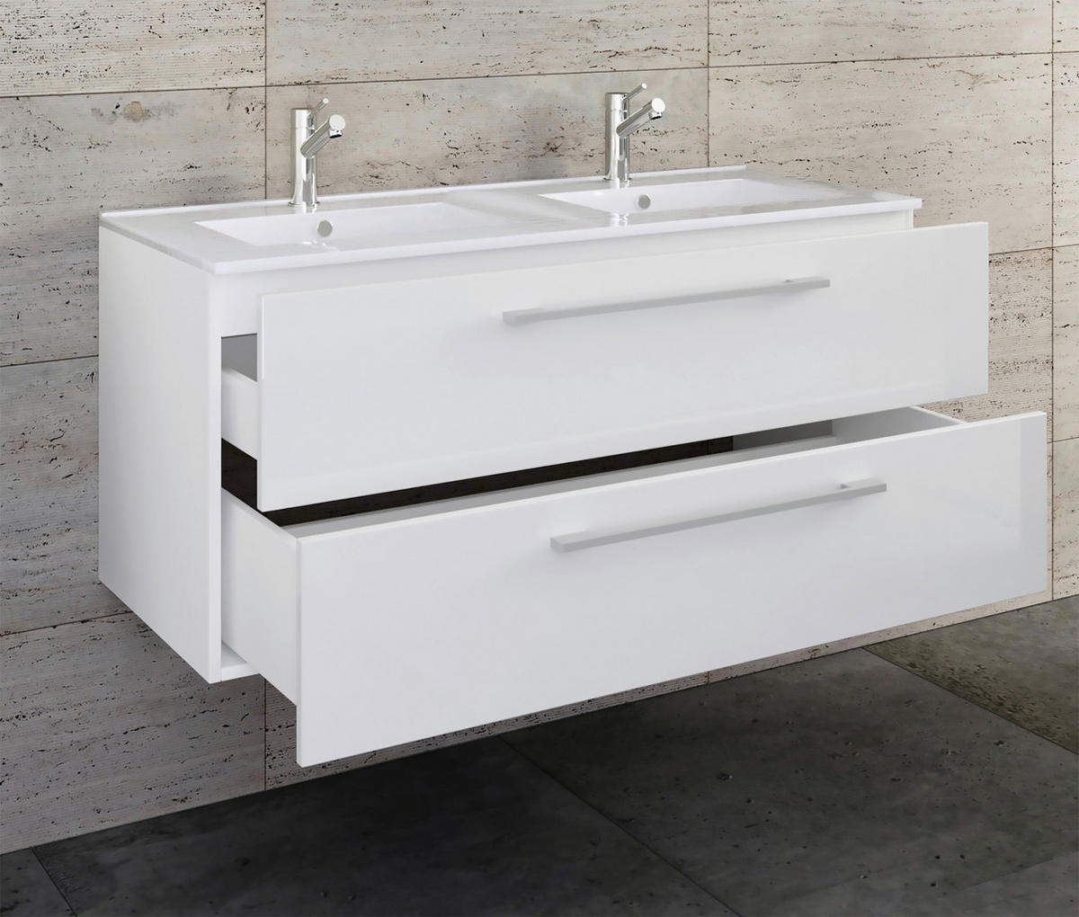 BADEZIMMER  in 112 cm  - Weiß, MODERN, Keramik/Holzwerkstoff (112cm) - MID.YOU