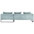 ECKSOFA  in Cord Hellblau  284/178 cm  - Schwarz/Hellblau, KONVENTIONELL, Textil/Metall (284/178cm) - Hom`in