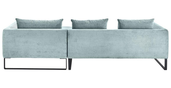 ECKSOFA  in Cord Hellblau  284/178 cm  - Schwarz/Hellblau, KONVENTIONELL, Textil/Metall (284/178cm) - Hom`in