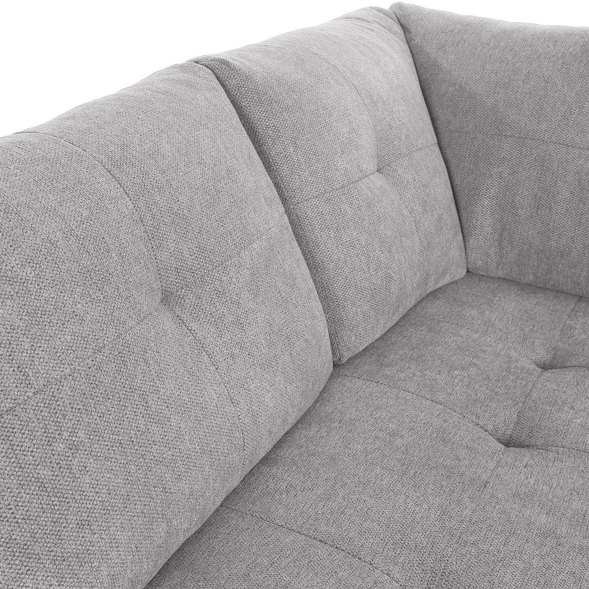 WOHNLANDSCHAFT in Flachgewebe Hellgrau  - Chromfarben/Hellgrau, Konventionell, Kunststoff/Textil (217/338/180cm) - Hom`in