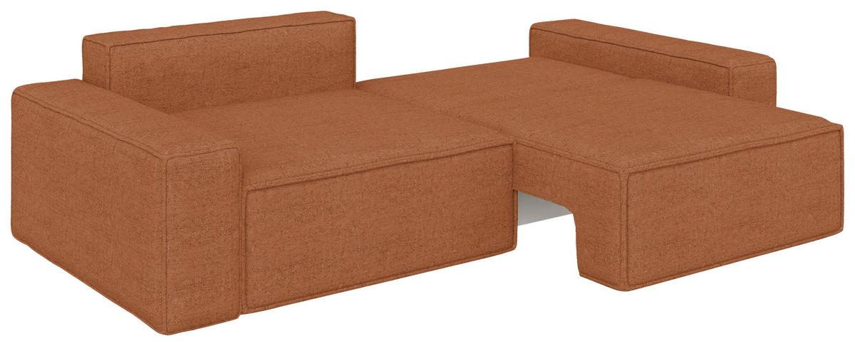 SCHLAFSOFA Webstoff Rostfarben  - Rostfarben/Schwarz, KONVENTIONELL, Kunststoff/Textil (256/83/115cm) - Carryhome