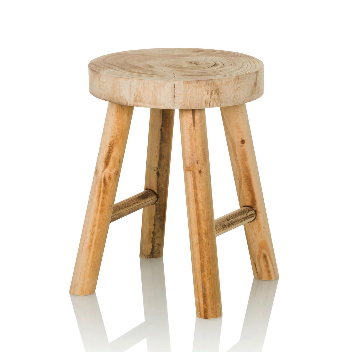 HOCKER Paulownia Braun  - Braun, MODERN, Holz (33/44/33cm) - MID.YOU