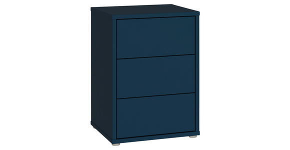 NACHTSCHRANK 50/69/42 cm  - Silberfarben/Dunkelblau, Trend, Holzwerkstoff/Kunststoff (50/69/42cm) - Carryhome